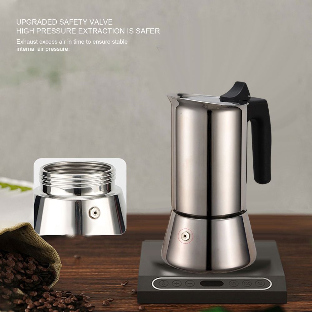 Moka Pot Stove - Cafetière Moka en acier inoxydable grande